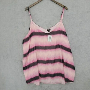 NWT Torrid Sophie Womens 4X Pink Tie-Dye Sleeveless Chiffon Camisole Top 24CT